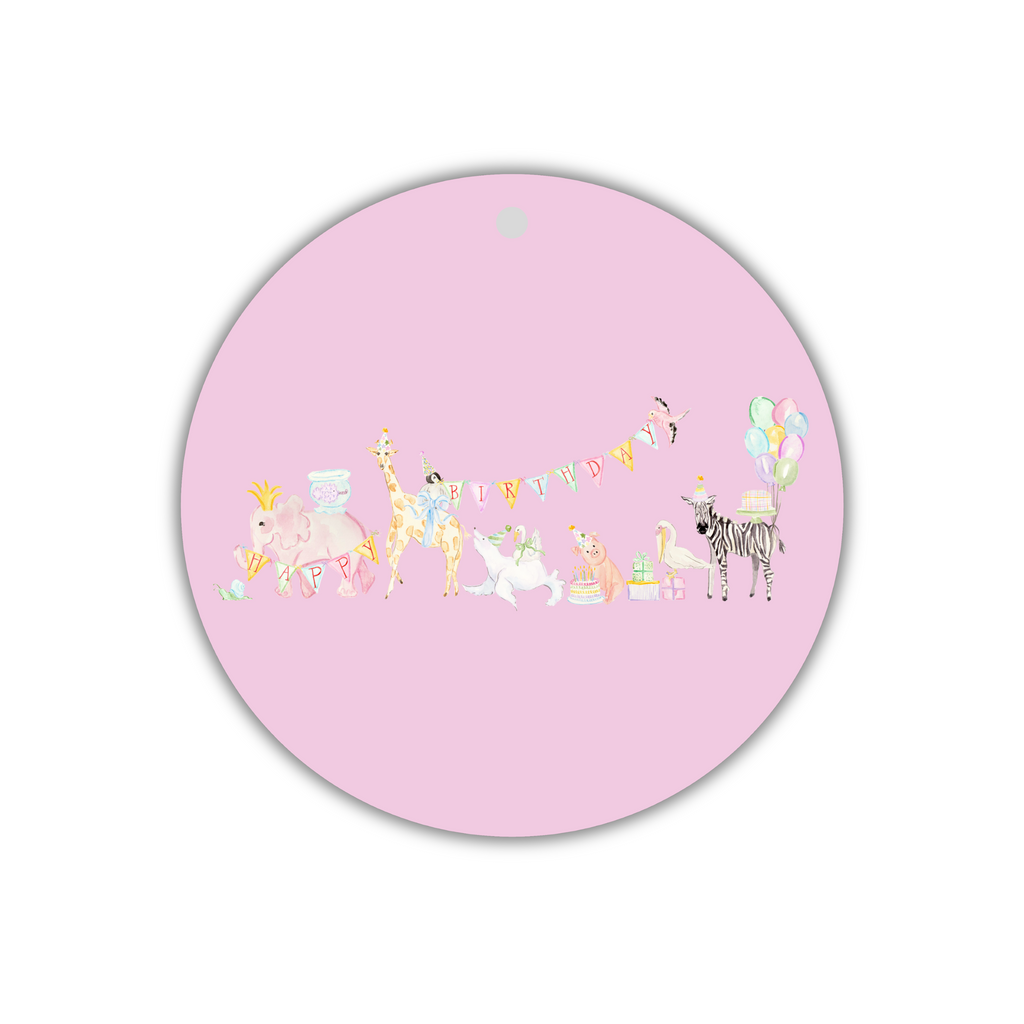 Pink Party Animals (blank) - Gift Tags