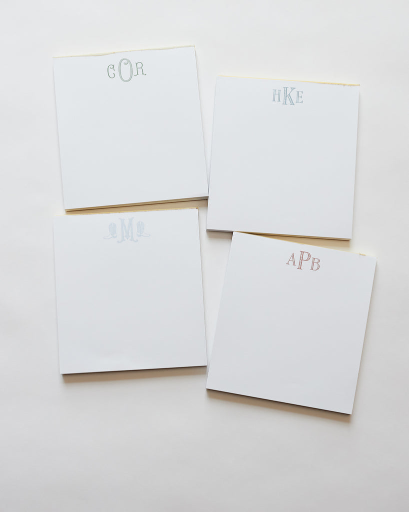 Monogram Notepad Single Script Monogram - Notepad | Ryan Harper Designs